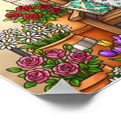 Knusse tuinbank kunst poster (Hoek)
