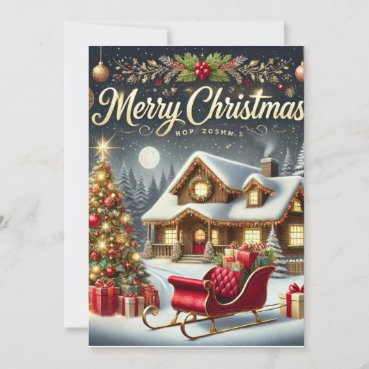 Knusse Winter Kerstkaart – Prettig Kerstfeest (Voorkant)