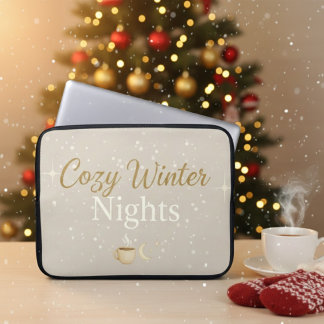 Knusse Winteravonden: Esthetische Waterverf Laptop Sleeve