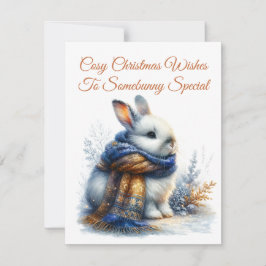 Knusse Winterwensen aan een speciale konijn Feestdagenkaart