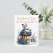 Knusse Winterwensen Voor Een Bijzondere Konijn Feestdagenkaart (Staand voorkant)