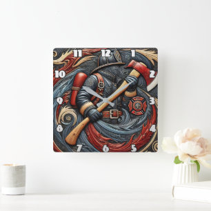 Knutselen van dapperheid door vuur en kunst vierkante klok