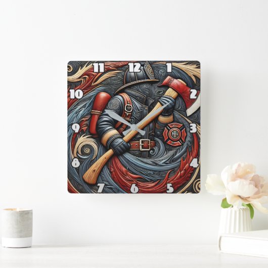 Knutselen van dapperheid door vuur en kunst vierkante klok (Huis)