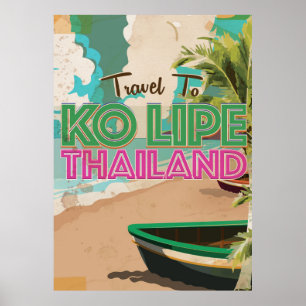 Ko Lipe Thailand Vintage vakantieposter Poster