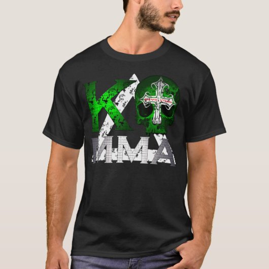 KO MMA Skull en Kombat Kross Dark T T-shirt (Voorkant)