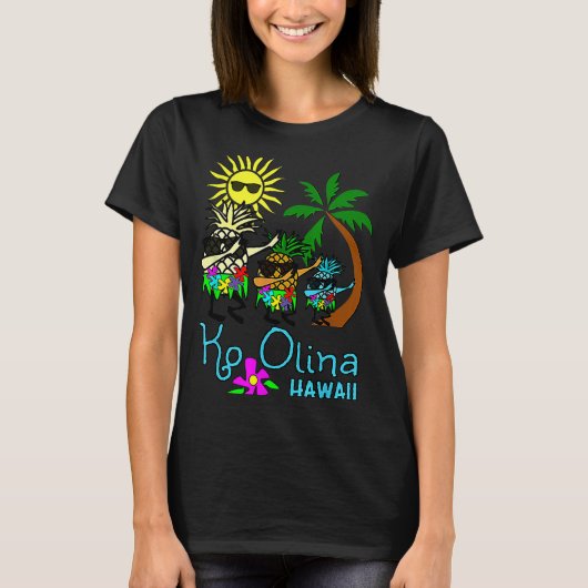 Ko Olina Dabbing Pineapple Oahu Hawaii Beach T-shirt (Voorkant)