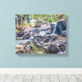 Ko Olina O'Ahu Hawaii Waterfall Canvas Afdruk (Insitu (Houten vloer))