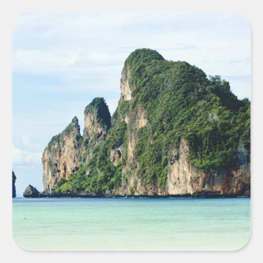 Ko Phi Phi-eiland in de Andamanzee, Krabi Vierkante Sticker (Voorkant)
