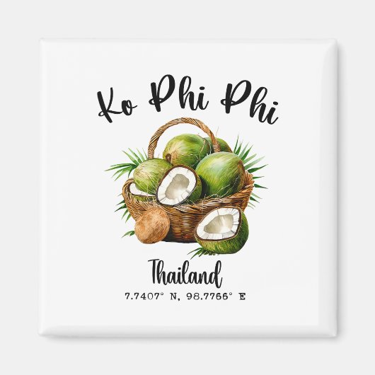 Ko Phi Phi Kokosnoot Thailand Tropisch Eiland Gp Magneet (Voorkant)