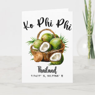 Ko Phi Phi Kokosnoot Thailand Tropisch Koh Eiland Kaart