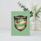 Ko Samui Island Thailand Travel Art Badge Briefkaart (Staand voorkant)