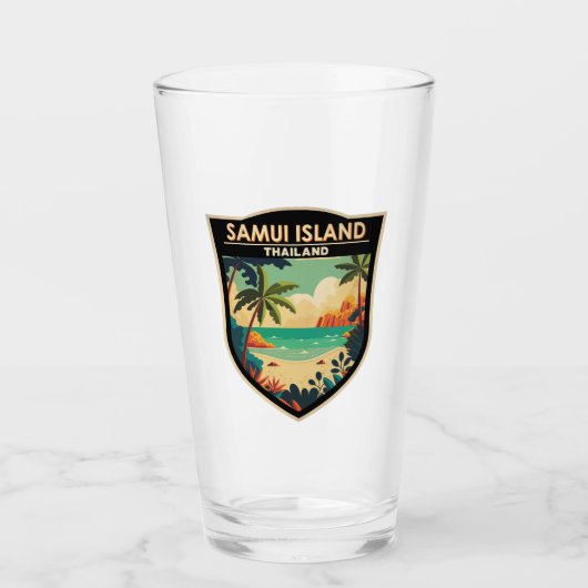 Ko Samui Island Thailand Travel Art Badge Glas (Voorkant)