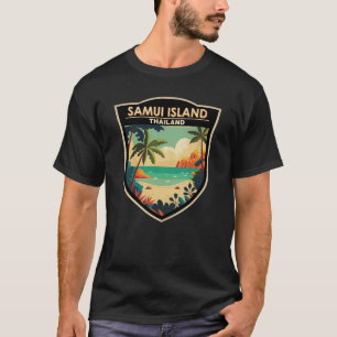 Ko Samui Island Thailand Travel Art Badge T-shirt