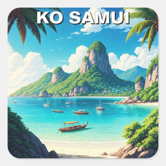 Ko Samui Thailand Vierkante Sticker (Voorkant)