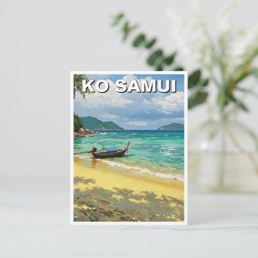 Ko Samui Thailand vissersboot Briefkaart (Staand voorkant)