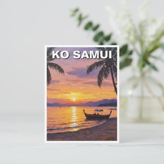 Ko Samui Thailand Zonsondergang Briefkaart (Staand voorkant)
