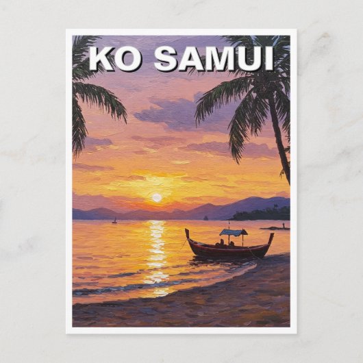 Ko Samui Thailand Zonsondergang Briefkaart (Voorkant)
