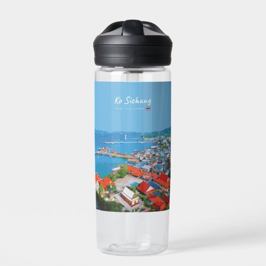 Ko Sichang, Thailand - Levendig Haven Uitzicht Cam Waterfles (Voorkant)