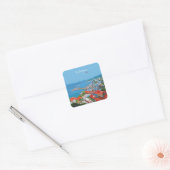 Ko Sichang, Thailand - Levendig Haven Uitzicht Vierkante Sticker (Envelop)