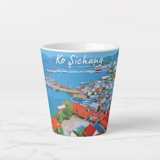 Ko Sichang, Thailand - Levendig Havenbeeld Klein Latte Mok (Voorkant)