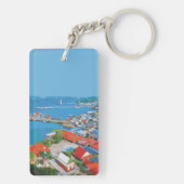 Ko Sichang, Thailand - Levendig Havenbeeld Slank Sleutelhanger (achterkant)