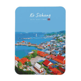 Ko Sichang, Thailand - Levendig Havenzicht Afgeron Magneet