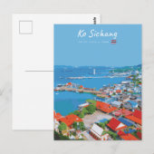 Ko Sichang, Thailand - Levendig Havenzicht Briefkaart (Voorkant / Achterkant)
