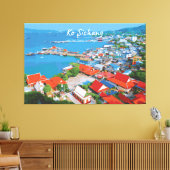 Ko Sichang, Thailand - Levendig Havenzicht Canvas Afdruk (Insitu (Woonkamer))