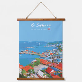 Ko Sichang, Thailand - Levendig Havenzicht Hangend Wandkleed