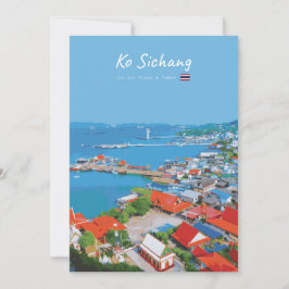 Ko Sichang, Thailand - Levendig Havenzicht Kaart
