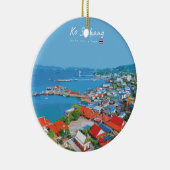 Ko Sichang, Thailand - Levendig Havenzicht Keramisch Ornament (Rechts)