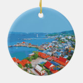 Ko Sichang, Thailand - Levendig Havenzicht Keramisch Ornament (Achterkant)