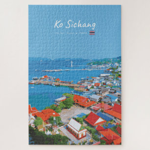 Ko Sichang, Thailand - Levendig Havenzicht Legpuzzel