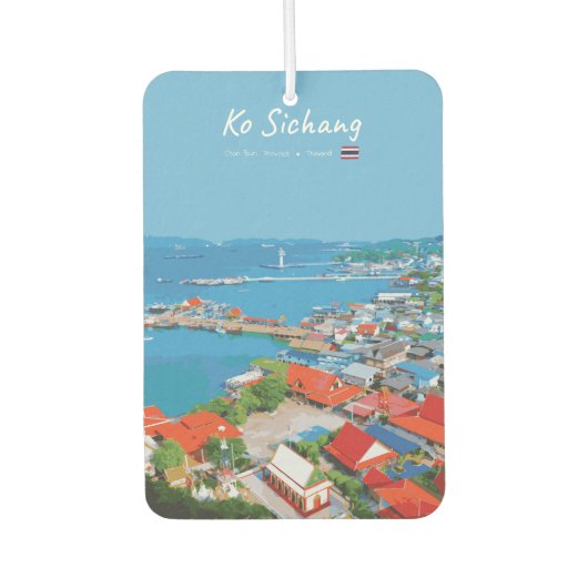 Ko Sichang, Thailand - Levendig Havenzicht Luchtverfrisser (Voorkant)