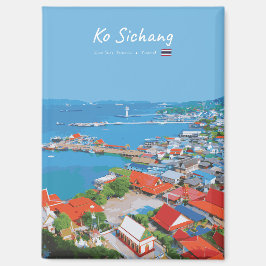 Ko Sichang, Thailand - Levendig Havenzicht Magneet