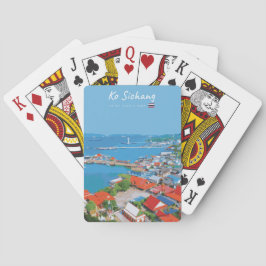 Ko Sichang, Thailand - Levendig Havenzicht Pokerkaarten