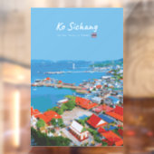 Ko Sichang, Thailand - Levendig Havenzicht Raamsticker (Vel 2)