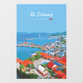 Ko Sichang, Thailand - Levendig Havenzicht Raamsticker