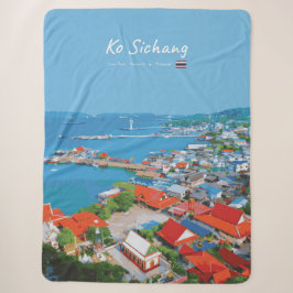 Ko Sichang, Thailand - Levendig Havenzicht Sherpa Deken