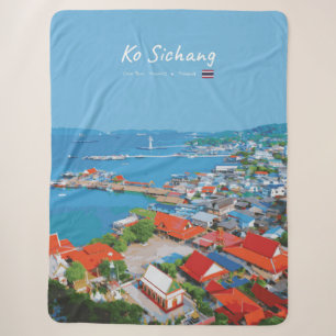 Ko Sichang, Thailand - Levendig Havenzicht Sherpa Deken