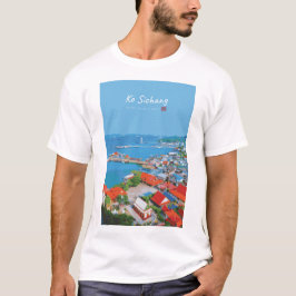 Ko Sichang, Thailand - Levendig Havenzicht T-shirt