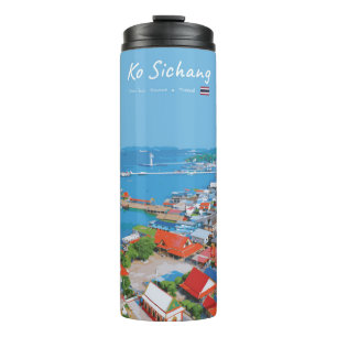 Ko Sichang, Thailand - Levendig Havenzicht Thermosbeker