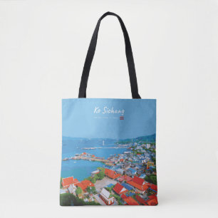 Ko Sichang, Thailand - Levendig Havenzicht Tote Bag