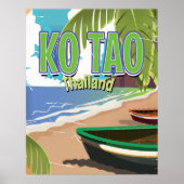 Ko Tao thailand vintage poster (Voorkant)
