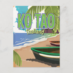 Ko Tao thailand vintage poster Briefkaart