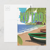 Ko Tao Thailand vintage reisposter Briefkaart (Voorkant / Achterkant)