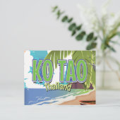 Ko Tao Thailand vintage reisposter Briefkaart (Staand voorkant)