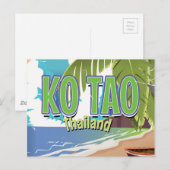 Ko Tao Thailand vintage reisposter Briefkaart (Voorkant / Achterkant)