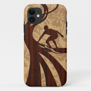 Koa houten surfer surfplank iPhone 5 hoesjes