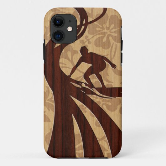 Koa houten surfer surfplank iPhone 5 hoesjes (Achterkant)